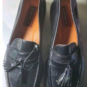 NEW Men's Florsheim Black Leather Tassel Loafer Shoes - Style 0164-104